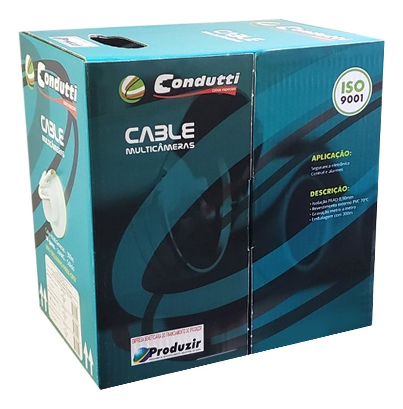 Cabo de Rede Multicâmeras 4 Pares UTP 24AWG 300m Branco Condutti CFTV