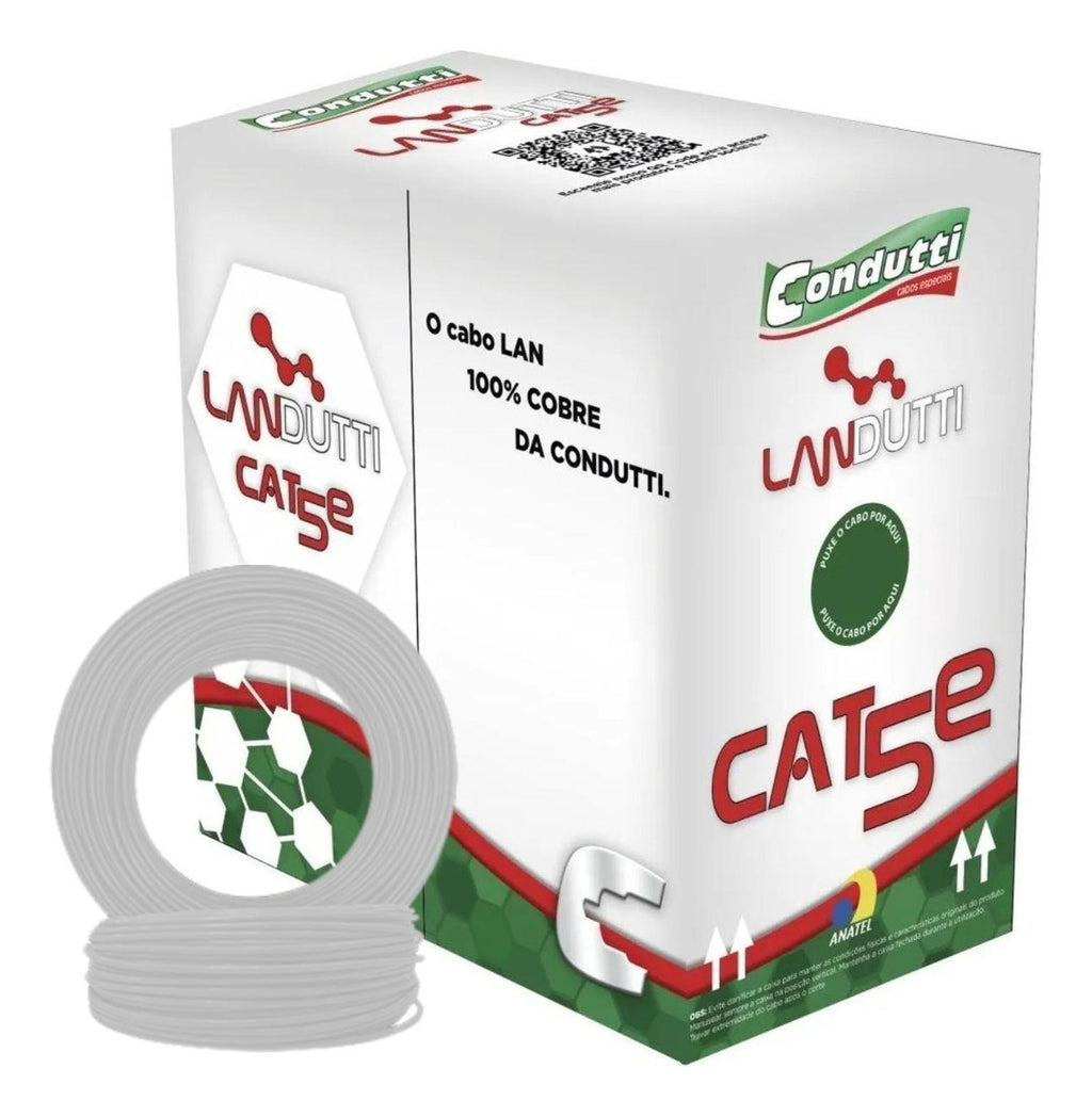 Cabo de Rede Cat6 100% Cobre 305m Cinza Condutti Landutti UTP 24AWG