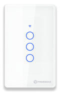 Interruptor Inteligente Wi-Fi 3 Botões Touch Primebras Tuya Alexa Google Branco
