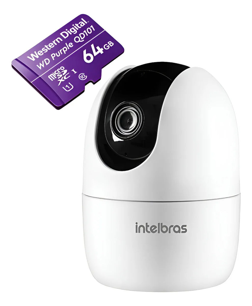 Câmera Wi-Fi Intelbras IM4 360° 3MP Visão Noturna Áudio + MicroSD 64GB