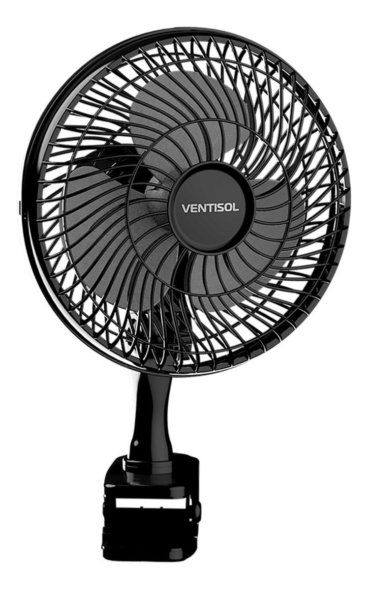 Micro Ventilador Ventisol 20cm 220V Clip Mesa 2 Velocidades Preto