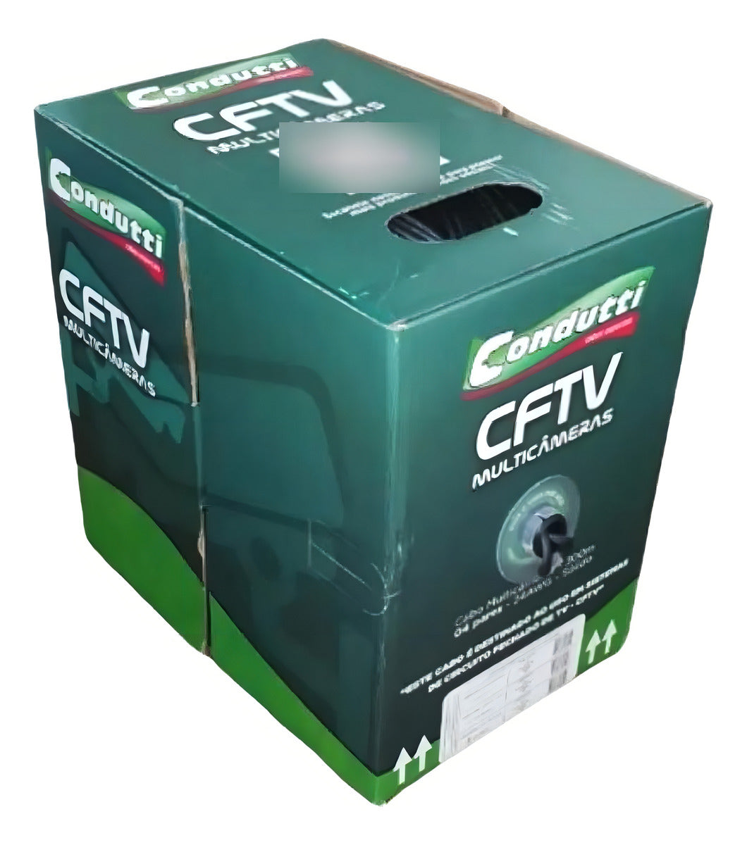 Cabo de Rede Multicâmeras 4 Pares UTP 24AWG 300m Preto Condutti CFTV