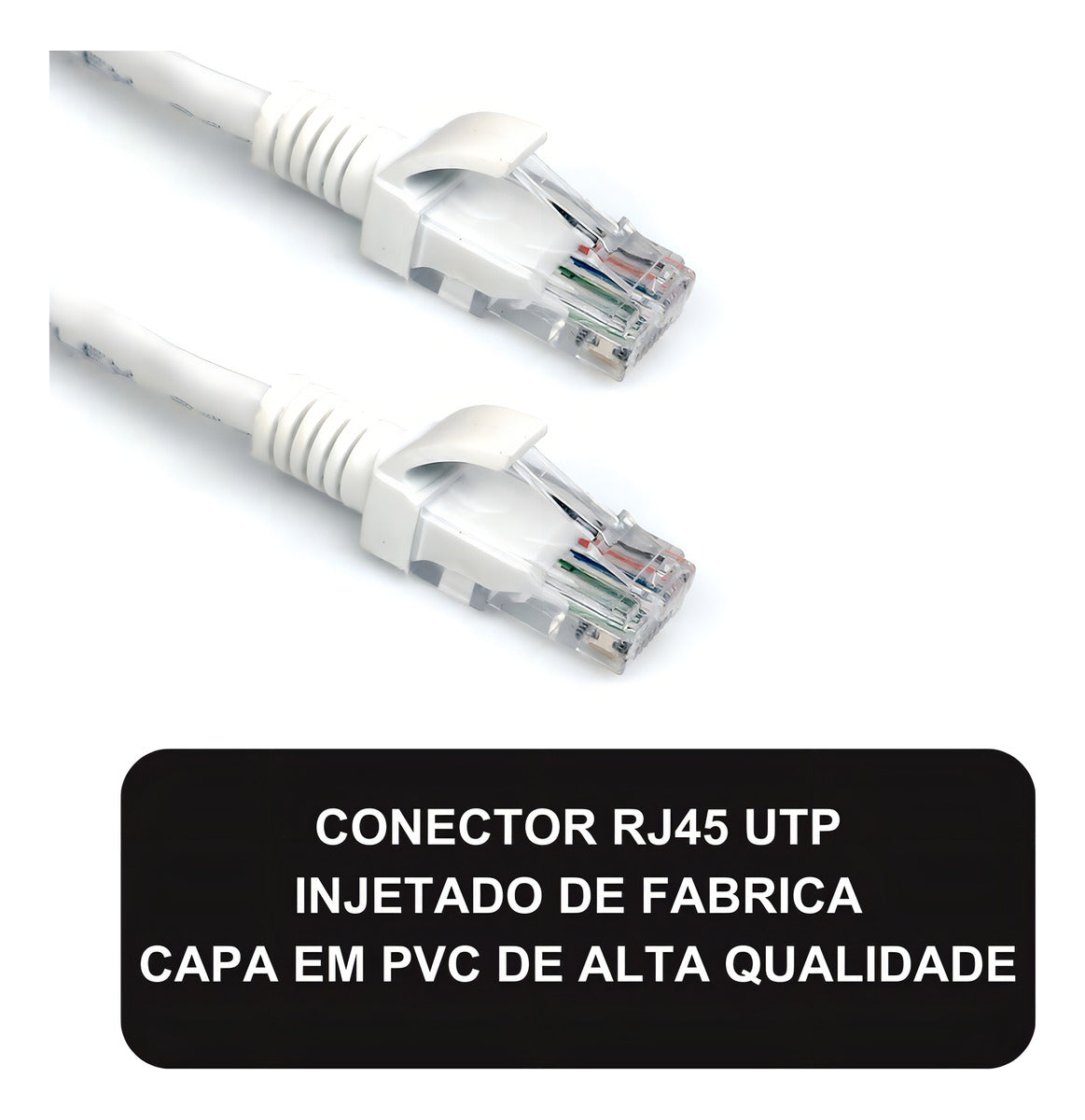 Cabo de Rede Patch Cord Cat6 RJ45 1,5m Branco Plus Cable