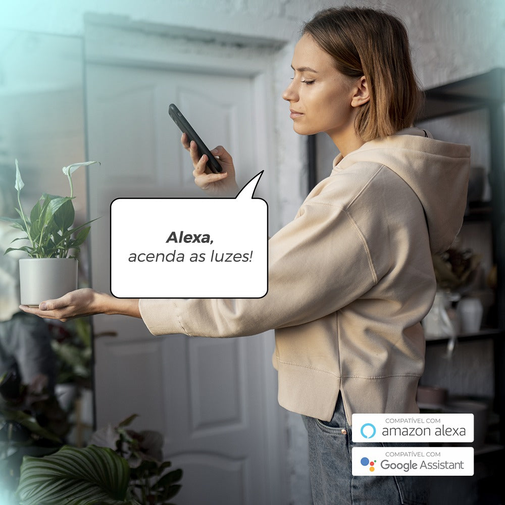 Interruptor Inteligente Wi-Fi 3 Botões Touch Primebras Tuya Alexa Google Branco