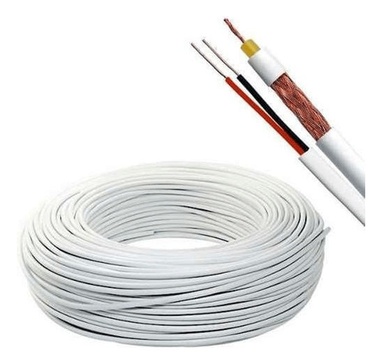 Cabo Coaxial RF 4mm Bipolar Dupla Blindagem 100m Condutti CFTV