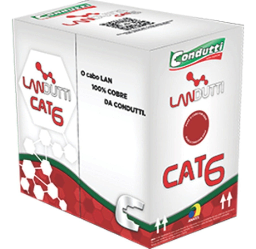 Cabo de Rede Cat6 100% Cobre 305m Cinza Condutti Landutti UTP 24AWG
