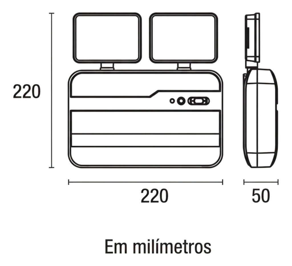 Luminária de Emergência LED Blumenau 3000lm 2 Faróis 18W Bivolt 6500K