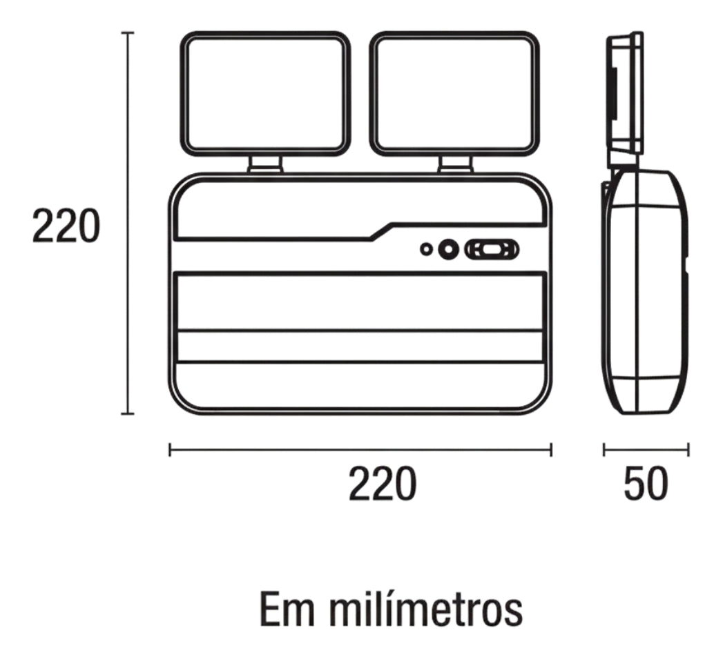 Luminária de Emergência LED Blumenau 3000lm 2 Faróis 18W Bivolt 6500K