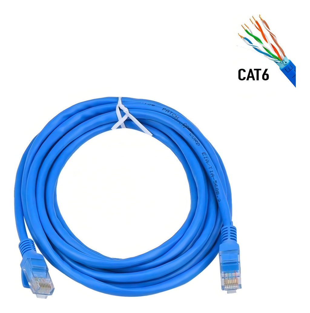 Cabo de Rede Patch Cord Cat6 RJ45 5m Plus Cable Gigabit