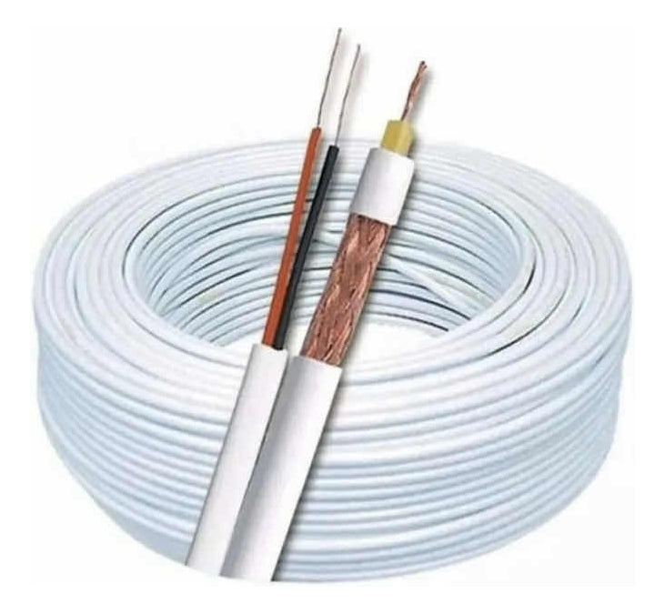 abo Coaxial 4mm Bipolar CFTV 85% Malha 100m 75 Ohms Condutti 2x26AWG
