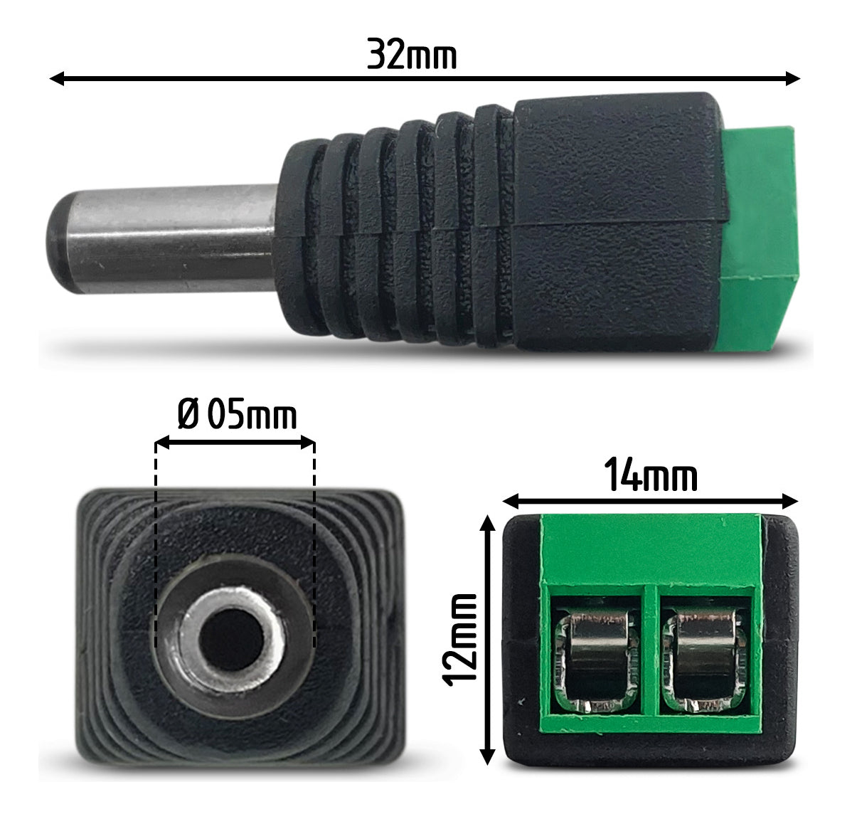 Conector P4 Macho com Borne para CFTV SECCON Kit 10 Unidades
